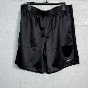 Reebok Men's Regular-Fit Mesh-Panel Satin Basketball Shorts,  Black XL